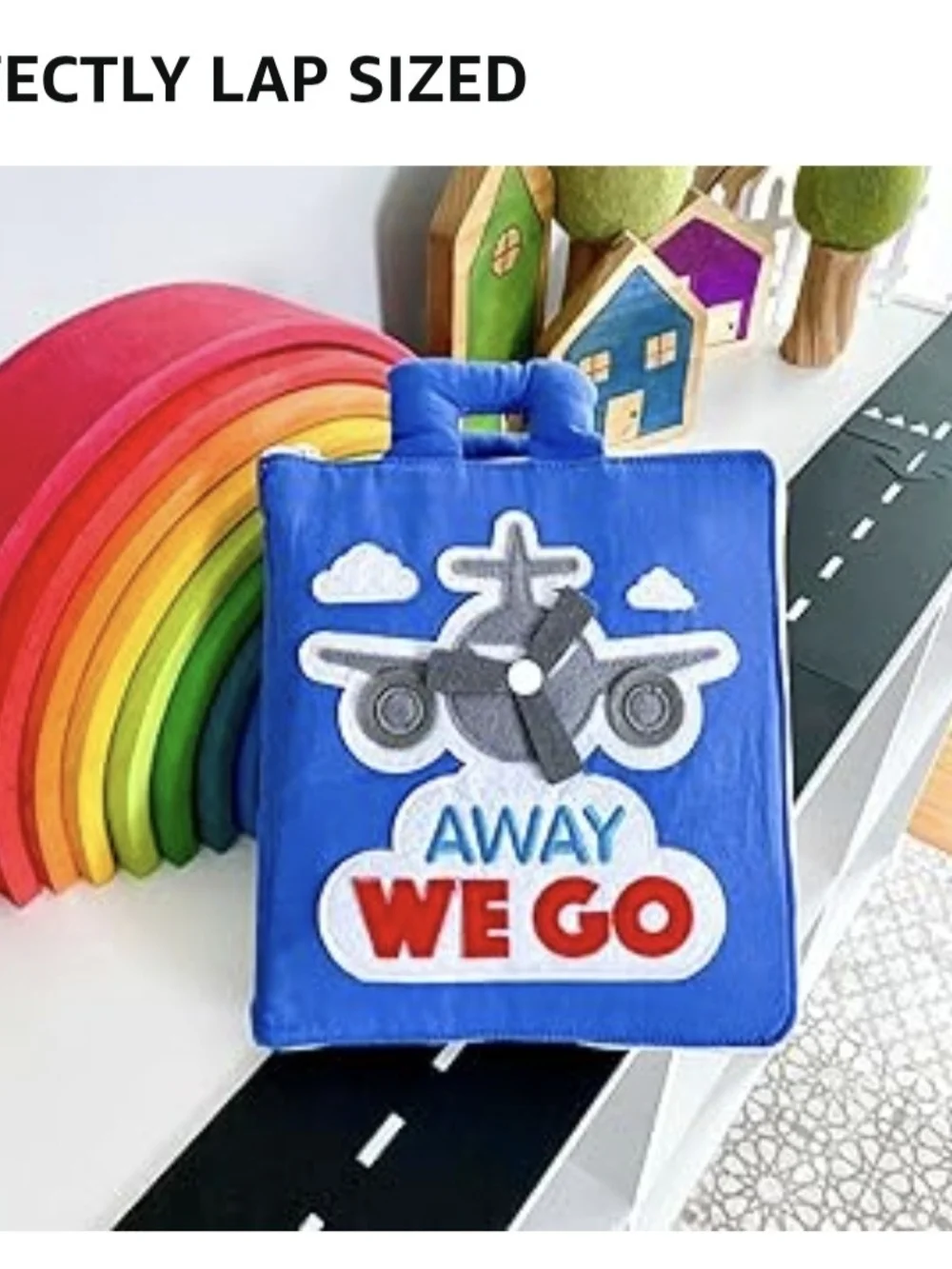 NEW Curious Columbus Blue Fabric Quiet Book – Airplane Travel Size 8